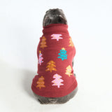 Christmas Knit Dog Sweater - Candy Trees Chestnut