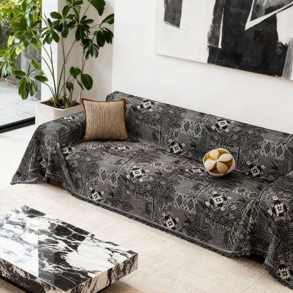 Pet Couch Cover - Rustic Bohemian Black