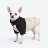 Black Cream Plush Fleece Dog Sweater||size:S