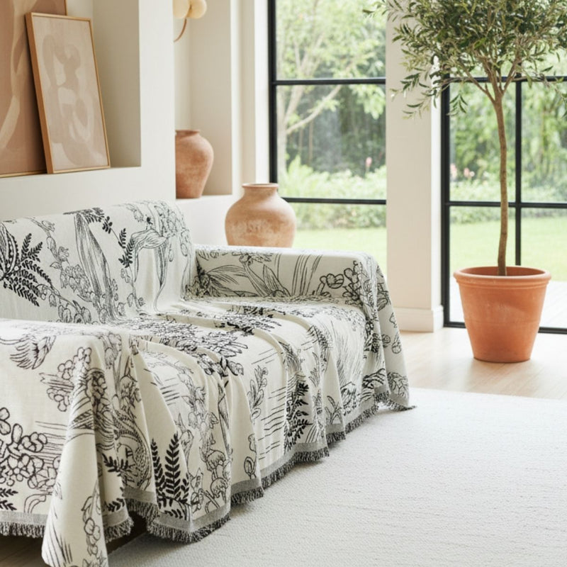 Lily Valley Black Couch Cover