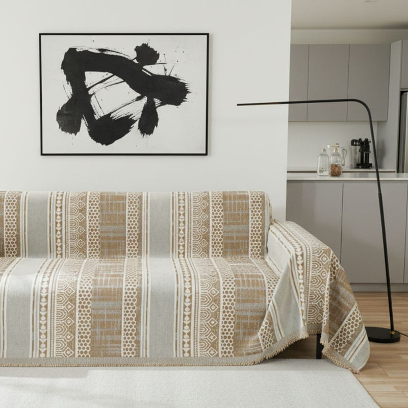 Mosaic Beige Couch Cover
