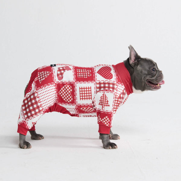 Dog Christmas Pajama - Festive Patchwork