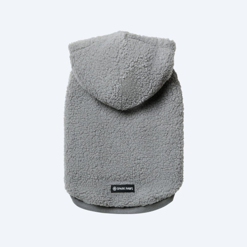 Teddy Sherpa Dog Sweater - Silver Gray