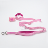 Multipurpose Seatbelt Handsfree Leash & Poop Bag Holder Set - Pink