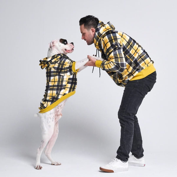 Yellow Plaid Human Hoodie