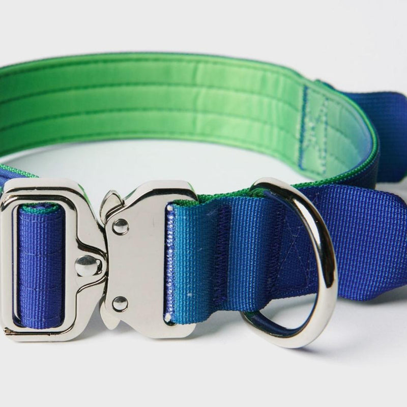 Tactical Dog Collar - Lime Waves (1.5"/4cm)
